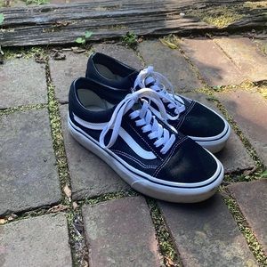 Vans Old Skool Black Platform Sneakers size 7